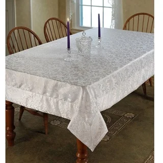 Violet Linen Princess Damask Vintage Tablecloth