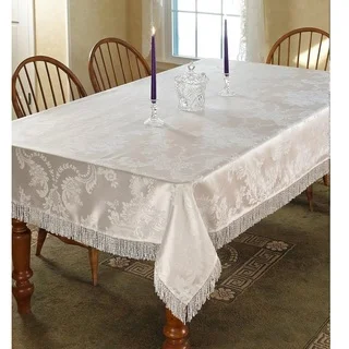Violet Linen Majestic Damask Design Tablecloth