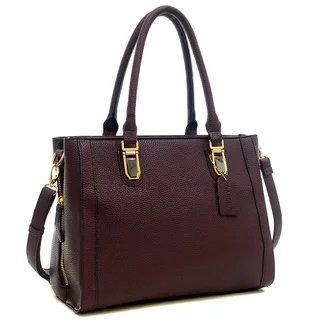 Dasein Buffalo Faux Leather Tote Bag with Expandable Zipper Sides