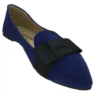Nichole Simpson Women's Suede Flat Shoes with Bow