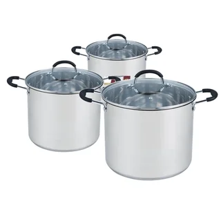 6-piece Stainless Steel Sauce Pot Set with Silicone Handles