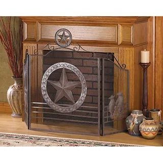 Texas Style Iron Fireplace Screen