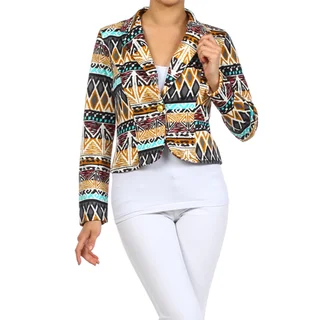 MOA Collection Women's Blazer with Tribal Print
