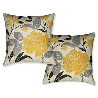 Laural Home Yellow Rose I Decorative 18-inch Throw Pillow