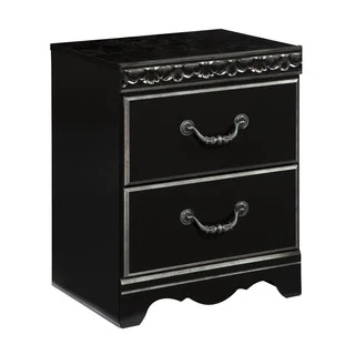 Signature Design by Ashley Navoni Black Two Drawer Night Stand