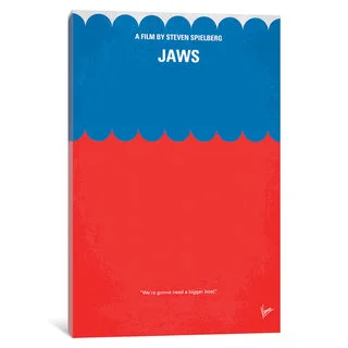 iCanvas Jaws Minimal Movie Poster by Chungkong Canvas Print