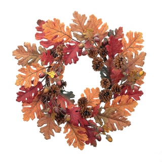 Burlap, Oak, and Pinecone Wreath