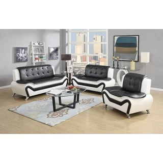 Wanda 3-Piece Modern Bonded Leather Sofa Set