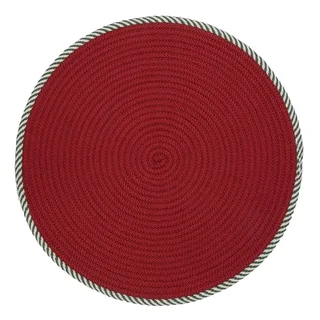 Twisted Round Red Christmas Rug (3' x 3')