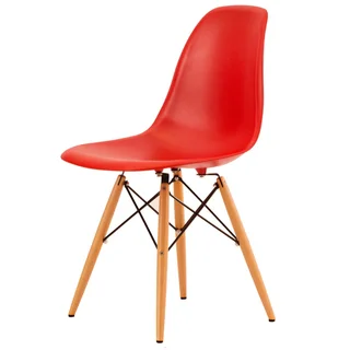 LeisureMod Dover Red Side Chair