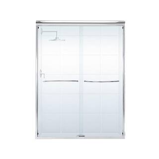 Paragon 3/8 Series 60 inches wide x 76 inches high Frameless Sliding Shower Door with Radius Curved Towel Bar