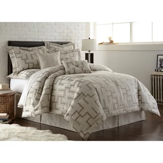 Austin Horn En Vogue Maze Platinum Grey 4-piece Comforter Set