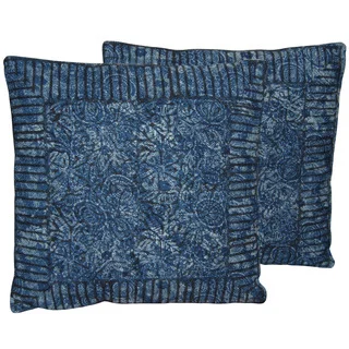 Herat Oriental Indo Handmade Printed Cotton 20'' Pillows (Set of Two)