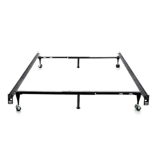 Structures by Malouf Heavy Duty 6-leg Adjustable Metal Full/ Twin Bed Frame with Wheels