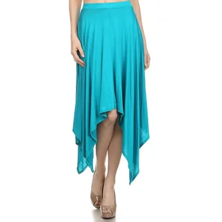 MOA Collection Women's Solid Color Asymmetrical Skirt