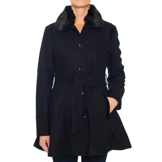 Laundry By Design Belted Button Up Wool Coat