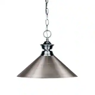 Z-Lite Iron Finish with Brushed Nickel Shade - Steel 1-light Pendant