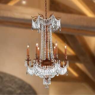 Regal Estate Collection 9 Light French Gold Finish and Clear Crystal Traditional Chandelier Medium 20" x 29"