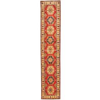 Herat Oriental Afghan Hand-knotted Tribal Kazak Wool Runner (2'8 x 13'6)