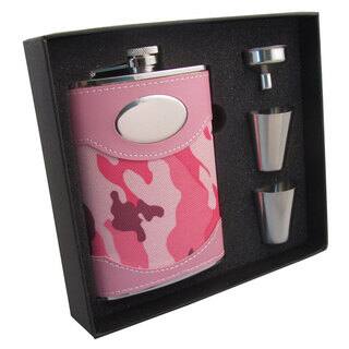 Visol GI Jane Pink Camouflage Supreme II Flask Gift Set - 8 ounces