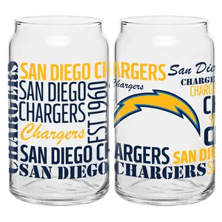 San Diego Chargers 16-Ounce Glass Spirit Glass Set
