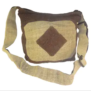 Hemp Over the Shoulder Bag with Zipper (Nepal)