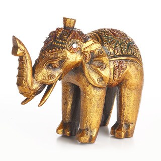Exotic Gold Elephant Statuette Handmade in Bali (Indonesia)