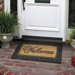 Outdoor Basketweave Coir Inset Doormat (18 x 30)