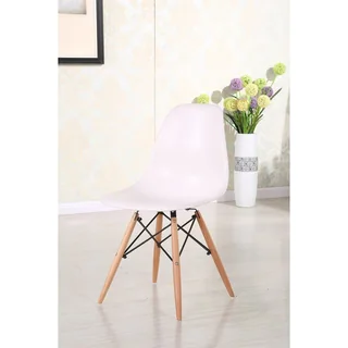 Retro Eames Style Molded Plastic Wood Eiffel Legs Side Chair (Set of 4)