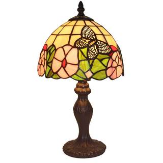 Amora Lighting Tiffany-style Flowers and Butterflies Design Table Lamp