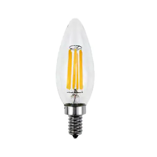 Goodlite 5W LED Filament Candelabra Bulb Dimmable Torpedo Tip 60W Equivalent Incandescent Bulb (Pack of 10)