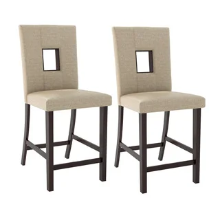 CorLiving Bistro Dining Chairs in Woven Cream Fabric, Set of 2