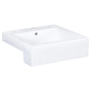 20-in. W x 20-in. D Semi-Recessed Rectangle Vessel In White Color For Single Hole Faucet