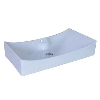 26-in. W x 15.35-in. D Above Counter Rectangle Vessel In White Color For Single Hole Faucet