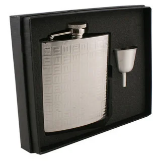 Visol Domino Pattern Stainless Steel Legacy Flask Gift Set - 8 ounces