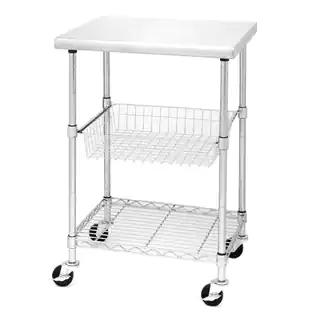Seville Classics Stainless Steel Kitchen Work Table Cart