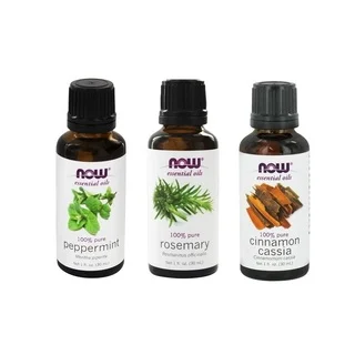 Now Foods Essential Oils Energizing 3-piece Set (Peppermint, Rosemary, Cinnamon Casia)