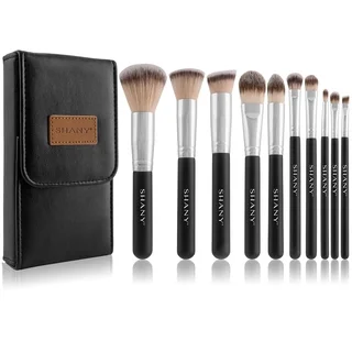 SHANY Black OMBRA Pro 10-piece Essential Brush Set with Travel Pouch
