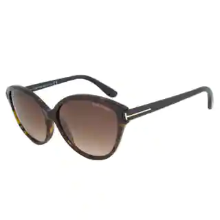 Tom Ford Womens TF 342 Priscilla 56F Havana Plasic Cat Eye Sunglasses