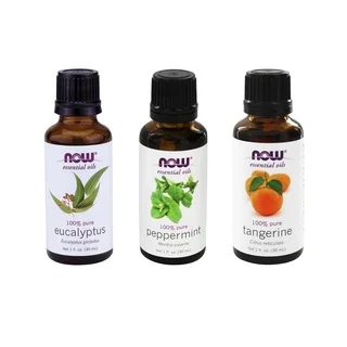 Now Foods Essential Oils Mental Focus 3-Piece Set (Eucalyptus, Tangerine, Peppermint)