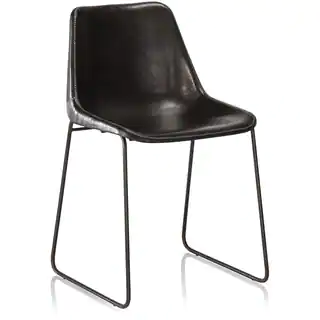 Hudson Black Leather Dining Chair