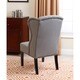 Abbyson Sierra Tufted Green-Grey Linen Wingback Dining Chair