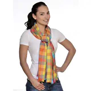 Multicolor Checkered Oblong Scarf