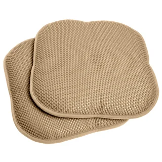 Taupe 16-inch Memory Foam Chair Pad/Seat Cushion with Non-Slip Backing (2 or 4 Pack)