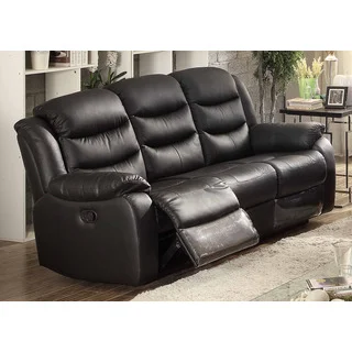 Bennett Black Leather Reclining Sofa