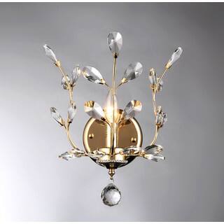 Ollie 1-light Gold 10-inch Crystal Wall Lamp