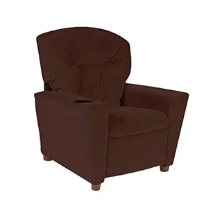 Dozydotes Kids Child Theater Recliner Chair with Cup Holder - Chocolate Micro Suede