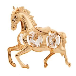 Matashi 24k Goldplated Genuine Crystals Mustang Horse Ornament