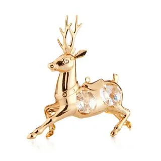 Matashi 24k Goldplated Genuine Crystals Reindeer Ornament