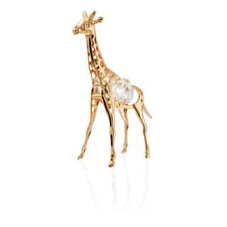 Matashi 24k Goldplated Genuine Crystals Highly Polished Mini Giraffe Ornament